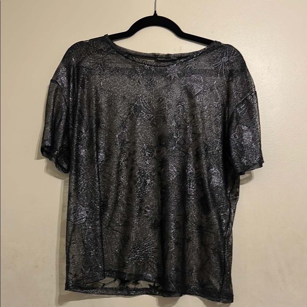 Elegant Black Sheer Women's Top